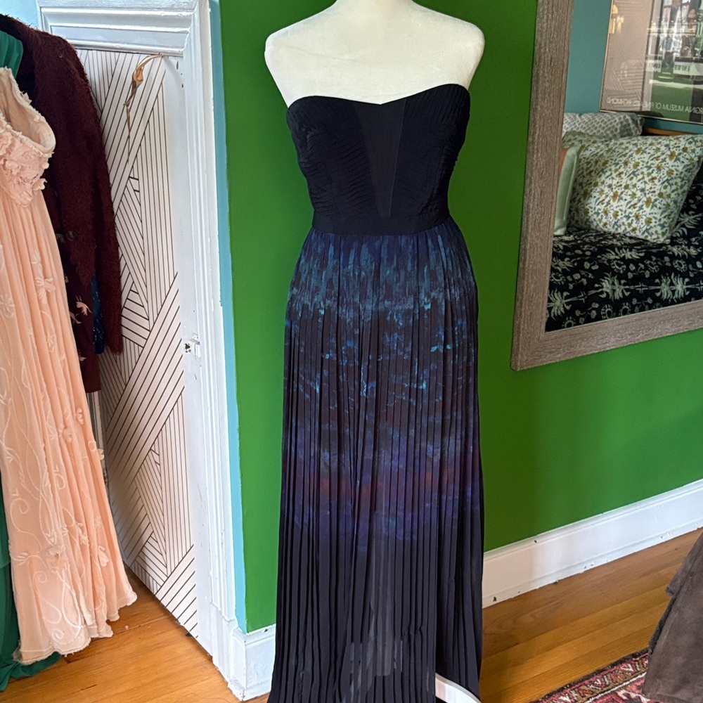 Silence + Noise Strapless Black and Purple Dress